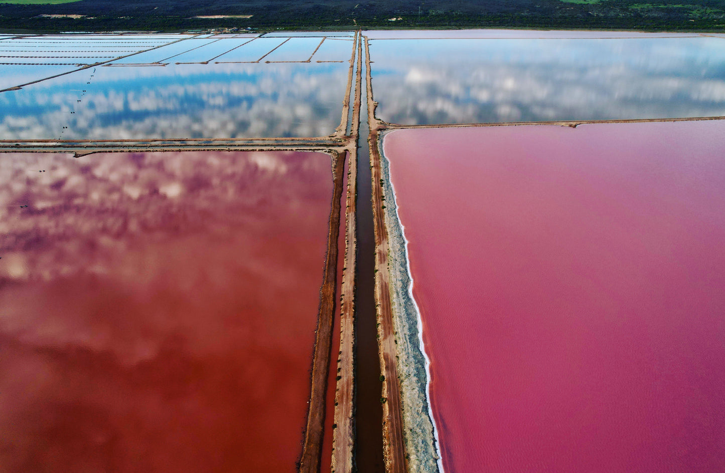 Pink Lake Four horizons FRAMED PHOTO