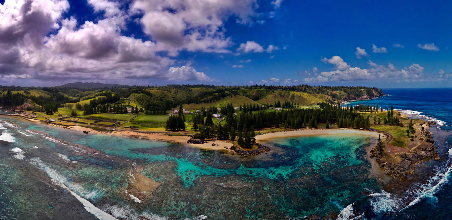 Norfolk Island panoramic view white glossy MUG